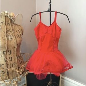 CurtainCall Red Tutu Dance Costume Adult Small EUC